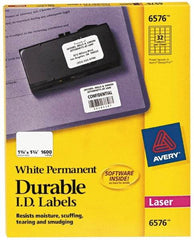 AVERY - 1-3/4" Long, White Paper Name Badge Labels - For Laser/Inkjet Printers - Caliber Tooling