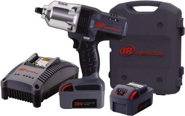 Ingersoll-Rand - 1/2" Drive 20 Volt Pistol Grip Cordless Impact Wrench & Ratchet - 1,900 RPM, 2,300 BPM, 780 Ft/Lb Torque, 2 Lithium-Ion Batteries Included - Caliber Tooling