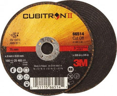 3M - 3" 60 Grit Ceramic Cutoff Wheel - 0.035" Thick, 3/8" Arbor, 25,465 Max RPM, Use with Angle Grinders - Caliber Tooling