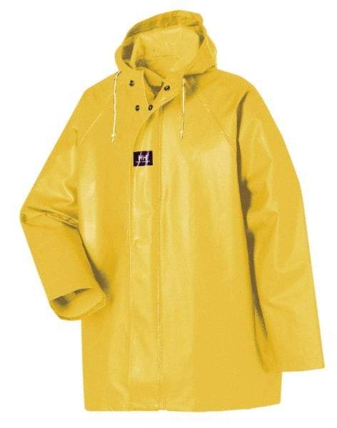 Helly Hansen - Size S, Yellow, Rain Jacket - 34-36" Chest, Attached Hood - Caliber Tooling