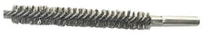 Schaefer Brush - 4" Brush Length, 9/16" Diam, Double Stem, Double Spiral Tube Brush - 6" Long, Stainless Steel, 12-24 Female Connection - Caliber Tooling