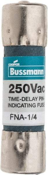 Cooper Bussmann - 250 VAC, 0.25 Amp, Time Delay Pin Indicator Fuse - Fuse Holder Mount, 1-1/2" OAL, 10 at 125 V kA Rating, 13/32" Diam - Caliber Tooling