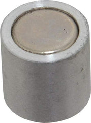 Mag-Mate - 10-24 Thread, 1/2" Diam, 1/2" High, 1.33 Lb Average Pull Force, Neodymium Rare Earth Pot Magnet - 1/4" Tapped Hole Depth, Nickel Plated, Aluminum Insulated - Caliber Tooling