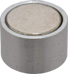 Mag-Mate - 10-24 Thread, 3/4" Diam, 1/2" High, 3 Lb Average Pull Force, Neodymium Rare Earth Pot Magnet - 1/4" Tapped Hole Depth, Nickel Plated, Aluminum Insulated - Caliber Tooling