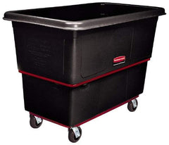 Rubbermaid - 700 Lb Load Capacity, 8 Cu Ft, Polyethylene Utility Truck - 26" Wide x 38-3/8" Long x 28-3/4" High, Black - Caliber Tooling