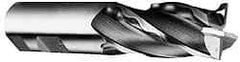 Weldon - 1-1/4" Diam, 2" LOC, 6 Flute Cobalt Roughing & Finishing Square End Mill - Uncoated, 4-1/2" OAL, 1-1/4" Shank Diam, Weldon Shank, 30° Helix, Centercutting - Caliber Tooling