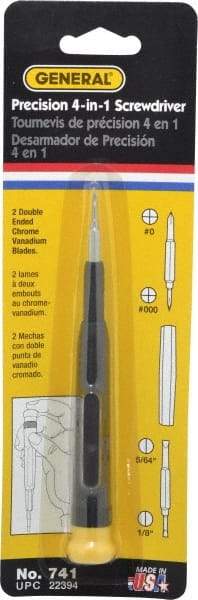 General - 4 Piece Bit Screwdriver - Phillips, Slotted, Precision - Caliber Tooling