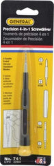 General - 4 Piece Bit Screwdriver - Phillips, Slotted, Precision - Caliber Tooling