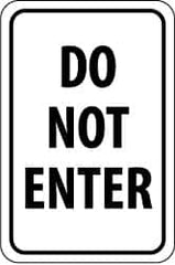 NMC - "Do Not Enter", 18" Wide x 24" High, Aluminum Parking Lot Traffic Signs - 0.08" Thick, Black on White, High Intensity Reflectivity, Rectangle, Post Mount - Caliber Tooling