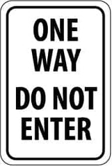 NMC - "Caution - Drive Slowly", 12" Wide x 18" High, Aluminum Traffic Control Signs - 0.08" Thick, Black on White, High Intensity Reflectivity, Rectangle, Post Mount - Caliber Tooling