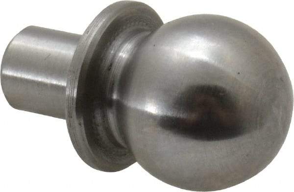 Jergens - 1/2" Ball Diam, 1/4" Shank Diam, Steel Construction Tooling Ball - 5/8" Ball Center to Shank Bottom, 5/16" Ball Center to Shoulder Bottom, with Shoulder - Caliber Tooling