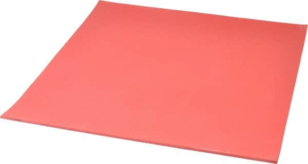 Made in USA - 12" Long, 12" Wide, 1/8" Thick, Buna-N Rubber Foam Sheet - 50 to 60 Durometer, Red, -20 to 180°F, 1,000 to 1,200 psi Tensile Strength, Stock Length - Caliber Tooling