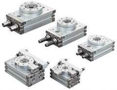 SMC PNEUMATICS - 45mm Table Diam x 15mm Piston Diam Rotary Actuator Table - 14 to 145 psi, 17.53 LBF Radial Load, 16.64 LBS Thrust Load Up, 17.53 LBS Thrust Load Down, M5x0.8 Port, 92mm Long x 50mm Wide x 34mm High - Caliber Tooling