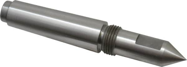 Riten - 3/4" Head Diam, Steel Long Point Solid Dead Center - 3MT Morse Taper, 3/4" Point Diam, 2" Point Length, 2-7/16" OAL - Caliber Tooling