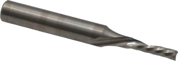 Onsrud - 1/8" Cutting Diam x 1/2" Length of Cut, 1 Flute, Downcut Spiral Router Bit - Uncoated, Right Hand Cut, Solid Carbide, 2" OAL x 1/4" Shank Diam, Single Edge, 21° Helix Angle - Caliber Tooling