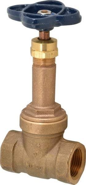 NIBCO - 3/4" Pipe, Class 125, Threaded Bronze Solid Wedge Rising Stem Gate Valve - 200 WOG, 125 WSP, Union Bonnet - Caliber Tooling