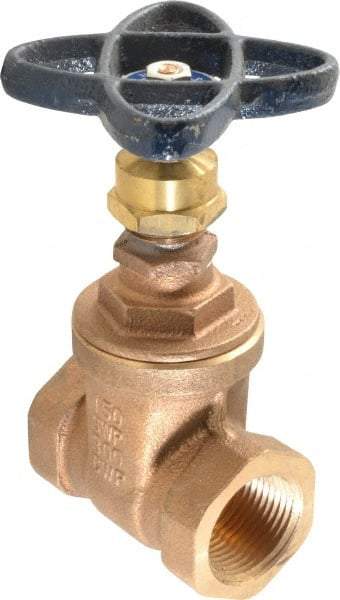 NIBCO - 1" Pipe, Class 150, Threaded Bronze Solid Wedge Stem Gate Valve - 300 WOG, 150 WSP, Screw-In Bonnet - Caliber Tooling