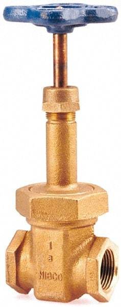 NIBCO - 3/8" Pipe, Class 150, Threaded Bronze Solid Wedge Rising Stem Gate Valve - 300 WOG, 150 WSP, Bolted Bonnet - Caliber Tooling