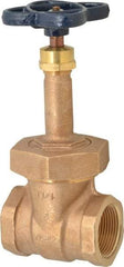 NIBCO - 1-1/4" Pipe, Class 150, Threaded Bronze Solid Wedge Rising Stem Gate Valve - 300 WOG, 150 WSP, Bolted Bonnet - Caliber Tooling