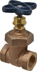 NIBCO - 1" Pipe, Class 150, Threaded Bronze Solid Wedge Stem Gate Valve - 300 WOG, 150 WSP, Union Bonnet - Caliber Tooling