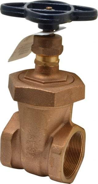 NIBCO - 2" Pipe, Class 150, Threaded Bronze Solid Wedge Stem Gate Valve - 300 WOG, 150 WSP, Union Bonnet - Caliber Tooling