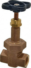 NIBCO - 1/2" Pipe, Class 200, Threaded Bronze Alloy Solid Wedge Rising Stem Gate Valve - 400 WOG, 200 WSP, Union Bonnet - Caliber Tooling