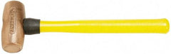 American Hammer - 4 Lb Head Nonsparking Mallet - 14-1/2" OAL, 13" Long Fiberglass Handle - Caliber Tooling