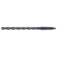 17/32 RHS / RHC HSS 118 Degree Notched Point Extra Length Taper Shank Drill - Steam Oxide - Exact Industrial Supply