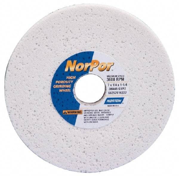 Norton - 14" Diam x 5" Hole x 2" Thick, H Hardness, 46 Grit Surface Grinding Wheel - Aluminum Oxide, Type 5, Coarse Grade, 2,320 Max RPM, Vitrified Bond, One-Side Recess - Caliber Tooling