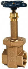 NIBCO - 1-1/2" Pipe, Class 300, Threaded Bronze Alloy Solid Wedge Rising Stem Gate Valve - 600 WOG, 300 WSP, Union Bonnet - Caliber Tooling