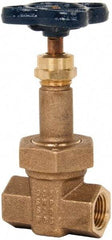 NIBCO - 1/2" Pipe, Class 300, Threaded Bronze Alloy Solid Wedge Rising Stem Gate Valve - 600 WOG, 300 WSP, Union Bonnet - Caliber Tooling