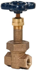 NIBCO - 1/4" Pipe, Class 300, Threaded Bronze Alloy Solid Wedge Rising Stem Gate Valve - 600 WOG, 300 WSP, Union Bonnet - Caliber Tooling