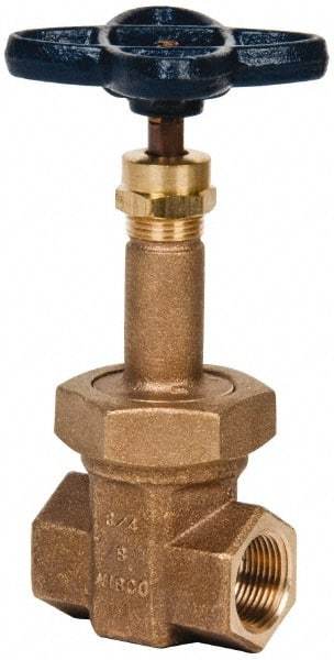 NIBCO - 3/4" Pipe, Class 300, Threaded Bronze Alloy Solid Wedge Rising Stem Gate Valve - 600 WOG, 300 WSP, Union Bonnet - Caliber Tooling