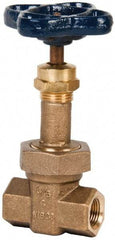 NIBCO - 3/8" Pipe, Class 300, Threaded Bronze Alloy Solid Wedge Rising Stem Gate Valve - 600 WOG, 300 WSP, Union Bonnet - Caliber Tooling