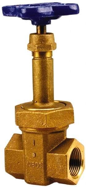 NIBCO - 1-1/4" Pipe, Class 300, Threaded Bronze Alloy Solid Wedge Rising Stem Gate Valve with Stainless Steel Trim - 600 WOG, 300 WSP, Union Bonnet - Caliber Tooling