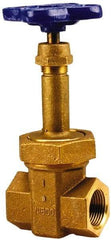 NIBCO - 1" Pipe, Class 300, Threaded Bronze Alloy Solid Wedge Rising Stem Gate Valve with Stainless Steel Trim - 600 WOG, 300 WSP, Union Bonnet - Caliber Tooling