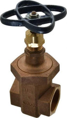 NIBCO - 1-1/2" Pipe, Class 300, Threaded Bronze Alloy Solid Wedge Stem Gate Valve - 600 WOG, 300 WSP, Union Bonnet - Caliber Tooling