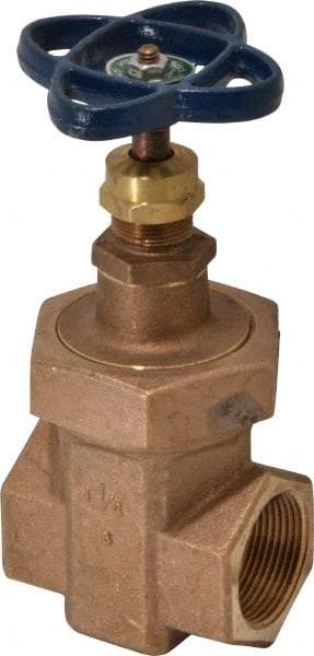 NIBCO - 1-1/4" Pipe, Class 300, Threaded Bronze Alloy Solid Wedge Stem Gate Valve - 600 WOG, 300 WSP, Union Bonnet - Caliber Tooling