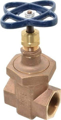 NIBCO - 1-1/2" Pipe, Class 300, Threaded Bronze Alloy Solid Wedge Stem Gate Valve with Stainless Steel Trim - 600 WOG, 300 WSP, Union Bonnet - Caliber Tooling