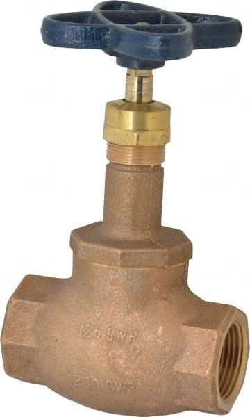 NIBCO - 1" Pipe, Threaded Ends, Bronze Integral Globe Valve - Bronze Disc, Screw-In Bonnet, 200 psi WOG, 125 psi WSP, Class 125 - Caliber Tooling