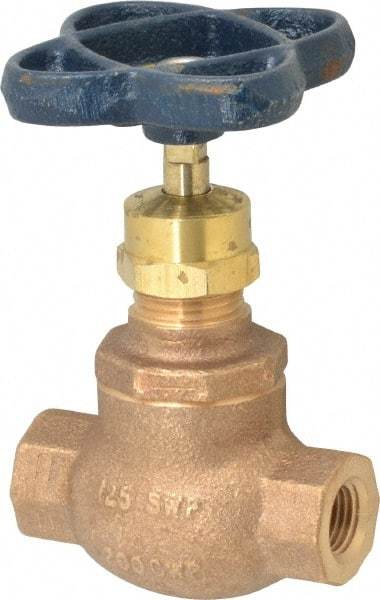 NIBCO - 1/4" Pipe, Threaded Ends, Bronze Integral Globe Valve - Bronze Disc, Screw-In Bonnet, 200 psi WOG, 125 psi WSP, Class 125 - Caliber Tooling