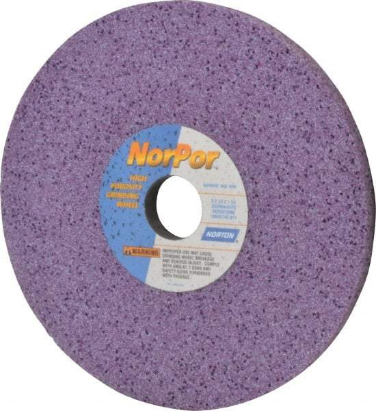 Norton - 8" Diam x 1-1/4" Hole x 1/2" Thick, H Hardness, 60 Grit Surface Grinding Wheel - Ceramic, Type 1, Medium Grade, 3,600 Max RPM, Vitrified Bond, No Recess - Caliber Tooling