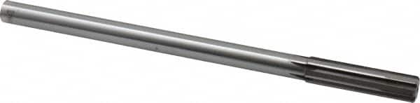 Made in USA - 0.491" Carbide-Tipped 6 Flute Chucking Reamer - Straight Flute, 7/16" Straight Shank, 2" Flute Length, 8" OAL - Caliber Tooling