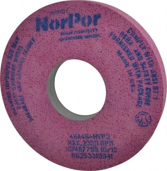 Norton - 14" Diam x 5" Hole x 2" Thick, H Hardness, 46 Grit Surface Grinding Wheel - Aluminum Oxide, Type 5, Coarse Grade, 2,320 Max RPM, Vitrified Bond, One-Side Recess - Caliber Tooling