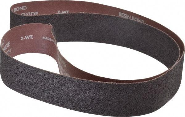 Norton - 2" Wide x 60" OAL, 36 Grit, Aluminum Oxide Abrasive Belt - Aluminum Oxide, Very Coarse, Coated, Series R228 - Caliber Tooling