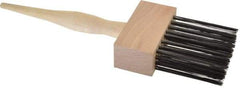 Weiler - 4 Rows x 8 Columns Steel Scratch Brush - 9-3/8" OAL, 2-1/2" Trim Length, Wood Straight Handle - Caliber Tooling