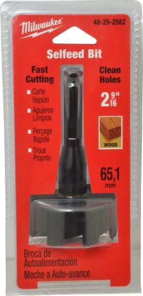 Milwaukee Tool - 2-9/16", 7/16" Hex Shank, Bright Finish, Cobalt Self Feed Drill Bit - Caliber Tooling