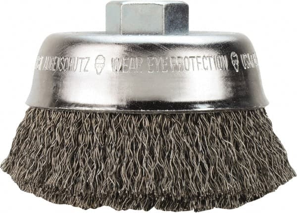 Milwaukee Tool - 6" Diam 5/8-11 Threaded Arbor Steel Fill Cup Brush - Exact Industrial Supply