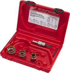 Milwaukee Tool - 5 Piece, 7/8" to 1-3/8" Saw Diam, Electrician's Hole Saw Kit - Carbide-Tipped, Gulleted Edge, Pilot Drill Model No. 49-57-0035, 49-57-0038, Includes 3 Hole Saws - Caliber Tooling