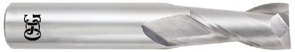 OSG - 1", 1-1/2" LOC, 1" Shank Diam, 4" OAL, 2 Flute, Solid Carbide Square End Mill - Single End, Uncoated, Spiral Flute, 30° Helix, Centercutting, Right Hand Cut, Right Hand Flute, Series 452 - Caliber Tooling